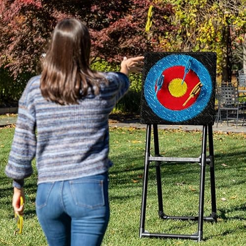 EastPoint Axe Throwing Game Set - 5 ft Tall, Pack of 8 Axes - Unique Bristle Target for Yard Games - Foam Throwing Axes for Safe Lawn Games - Sturdy Alloy Steel Frame for Axe Throwing thumbnail 5