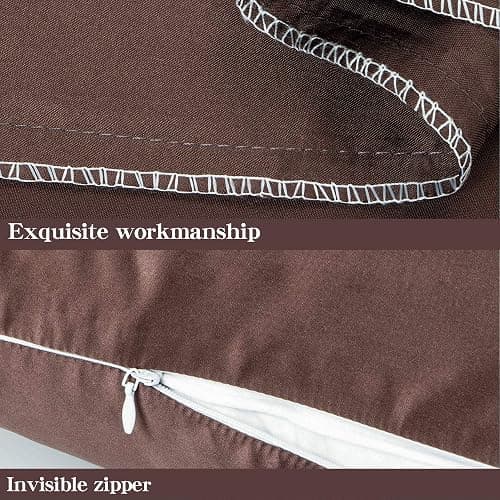 NTBAY Zippered Satin Pillow Cases for Hair and Skin, Luxury Standard Hidden Zipper Pillowcases Set of 2, 20x26 Inches, Dark Brown thumbnail 4