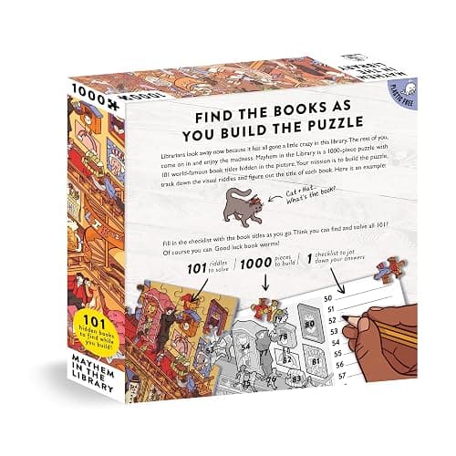 Big Potato Mayhem in The Library: Book Jigsaw Puzzle for Adults (1000 Pieces) Filled with 101 Riddles to Solveâ€¦ thumbnail 7