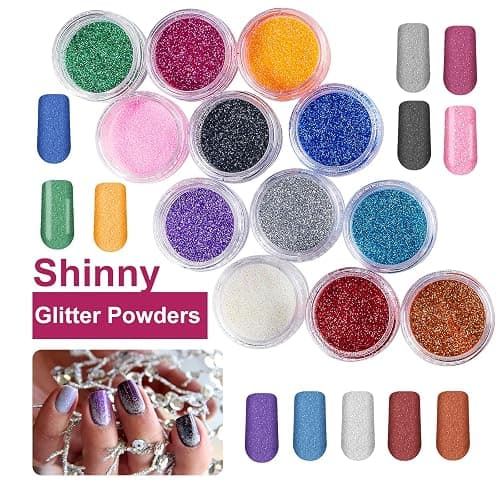 Nail Kit Set Professional Acrylic with Everything, 12 Glitter Acrylic Powder, Tips, Decoration, DIY Nail Art Tools & Supplies for Beginners thumbnail 4