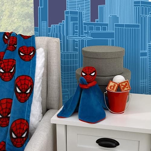 Marvel Spiderman Blue and Red Super Soft Security Baby Blanket thumbnail 2