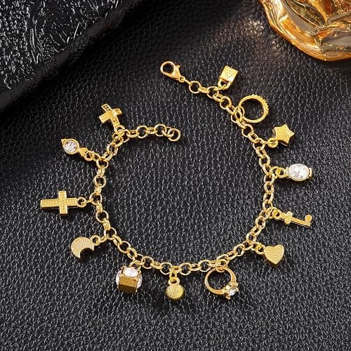 Gold Bracelets for Women Gold Charm Bracelet Jewelry Gifts thumbnail 4