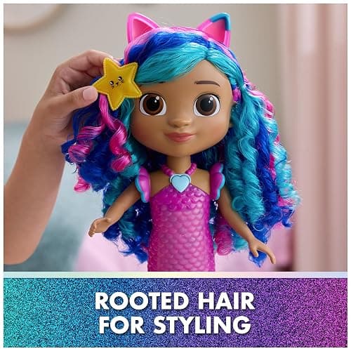 Gabby's Dollhouse The Movie, Sing & Shine Mermaid Gabby Doll Toy | 13-Inch Doll, Lights & Sounds, Waterproof Design, Interactive Roleplay, Kids Toys for Girls & Boys Ages 3 and Up thumbnail 6