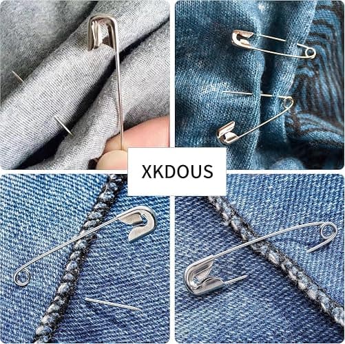 XKDOUS Safety Pins - 150 Pcs Assorted Sizes Black Pins Bulk - Small & Large Heavy Duty for Clothes, Sewing, Craft thumbnail 5