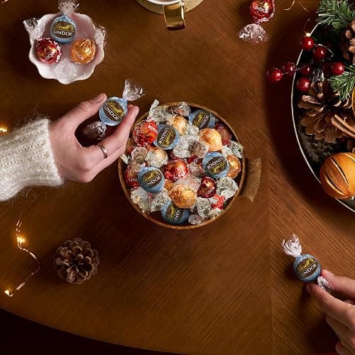 Lindt LINDOR Holiday Assorted Chocolate Candy Truffles with Smooth, Melting Truffle Center, 15.2 oz. Bag thumbnail 2