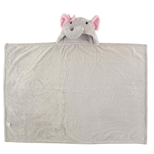 Hudson Baby Unisex Baby and Toddler Hooded Animal Face Plush Blanket, Pretty Elephant, One Size thumbnail 2