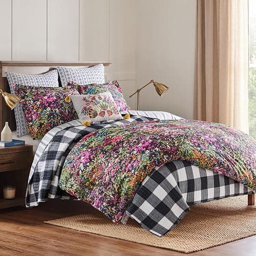 Levtex Home - Basel Comforter Set - Twin Comforter (68x88in.) + One Standard Pillow Case (26x20in.) - Multicolor Floral - Cotton thumbnail 2