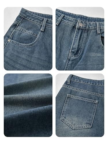 EMMIOL Baggy Jeans Wide Leg Jeans, Patchwork, Mid-Low Waist thumbnail 6