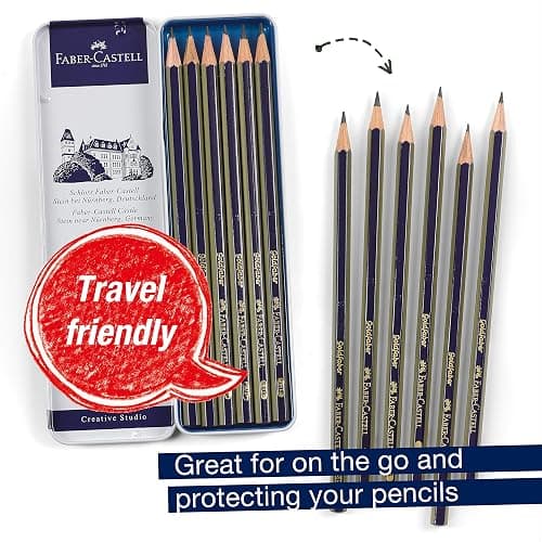 Faber-Castell Graphite Sketch Pencil Set - 6 Graphite Pencils (2H, HB, B, 2B, 4B, 6B), Drawing Pencils and Sketching Supplies thumbnail 6