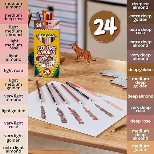 CRAYOLA Colours of the World Pencils - Assorted Colours (Pack of 24) | Colours That Represent Skin Tones from Around the World | Ideal for Kids Aged 3+ thumbnail 3