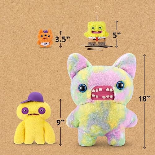 Fuggler Spongebob 5-inch Licensed Keyring Assortment 5 Pack by ZURU – Funny Ugly Monster Stuffed Animal with Human-Like Teeth, Collectible Bag Charm for Kids, Tweens, Teens, Adults thumbnail 3