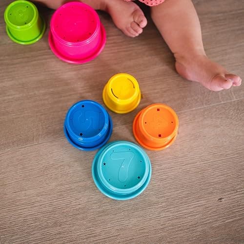 The First Years Stack & Count Stacking Cups - Colorful Baby Stacking Water Toys Set - Stackable Cups for Learning - Baby Bath Toys - Toddler Water Table Toys - 8 Count thumbnail 4