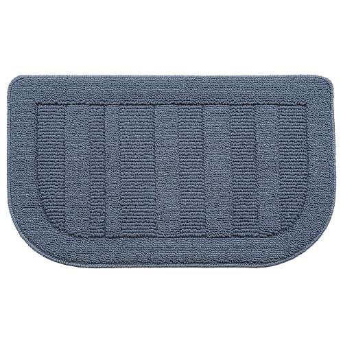 BEQHAUSE 30x18 Inch Kitchen Rug Mat Durable Kitchen Rugs Non-Slip Washable Absorbent Kitchen Mats for Floor Dirt-Resistant Semicircular Kitchen Mat (Blue) - Image 1