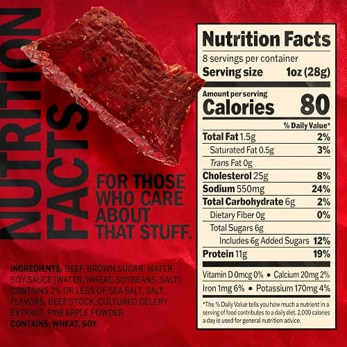 Jack Link's Beef Jerky, Teriyaki, Half Pounder Large Jerky Bag - Flavorful Meat Snack, Ready to Eat Protein Snacks with 11g of Protein per Serving, Made with 100% Beef thumbnail 5