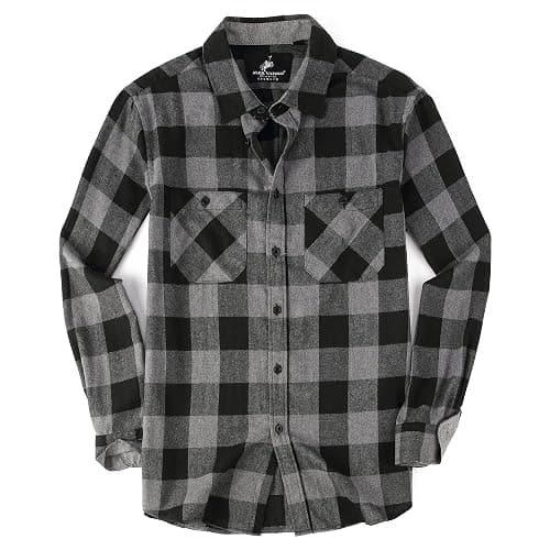 Alex Vando Mens Button Down Shirts Flannel Shirt Long Sleeve - Image 1