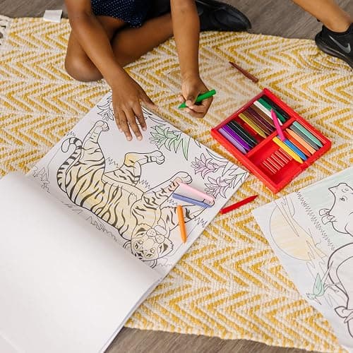 Melissa & Doug Jumbo Coloring Pad (28 cmx 35.5 cm) - Animals, 50 Pictures | Animal Coloring Book, Art Paper For Kids Painting And Drawing - English Only Packaging thumbnail 2