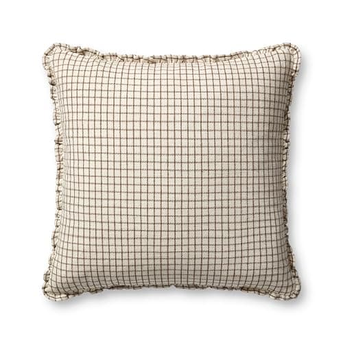 Loloi Chris Loves Julia Dinah Collection PCJ0012 Ivory/Earth 22'' x 22'' Cover w/Down Pillow thumbnail 4
