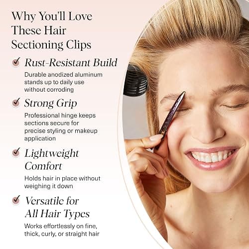 Kitsch Professional Alligator Clips for Hair Styling - Iridescent, 6 Pcs | 3.5" Aluminum Duckbill Hair Clips for Styling – Great Hair Sectioning Clips For Salon, Makeup Application thumbnail 3