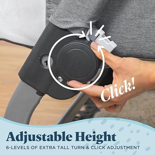 Baby Delight Beside Me Dreamer Bassinet | Bedside Sleeper | 7-Position Height Adjustment | Charcoal Tweed thumbnail 8