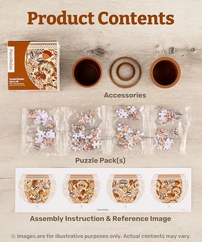 PieceRelax 3D Puzzle Planter - Retro Tiles - Danish Folklore Style, Home Decor Flower Pots for Indoor Cactus, Succulents Pots [K1104] thumbnail 9