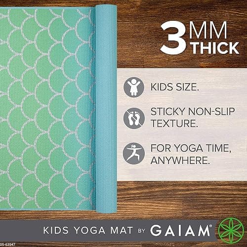 Gaiam Kids Yoga Mat Exercise Mat, Yoga for Kids with Fun Prints - Playtime for Babies, Active & Calm Toddlers and Young Children (60" L x 24" W x 3mm Thick) thumbnail 2