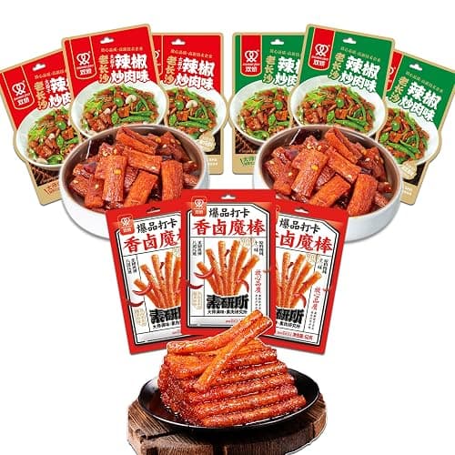 9-Pack 3-Flavor Latiao Spicy Snack Set — Braised & Garlic & Original Flavor - Image 1