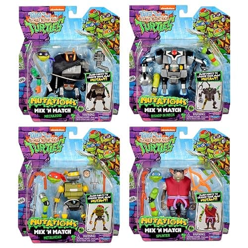 PlayMates Teenage Mutant Ninja Turtles Mix N Match Robots 4-Pack Bundle Toys thumbnail 5