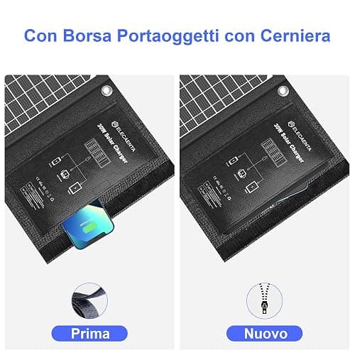 30W PD18W Caricatore Solare Portatile 3 Porte USB Pannello Fotovoltaico Pieghevole ETFE Impermeabile con Tipo C QC3.0 per Cellulare Tablet Powerbank Campeggio Emergenze All'aperto thumbnail 5