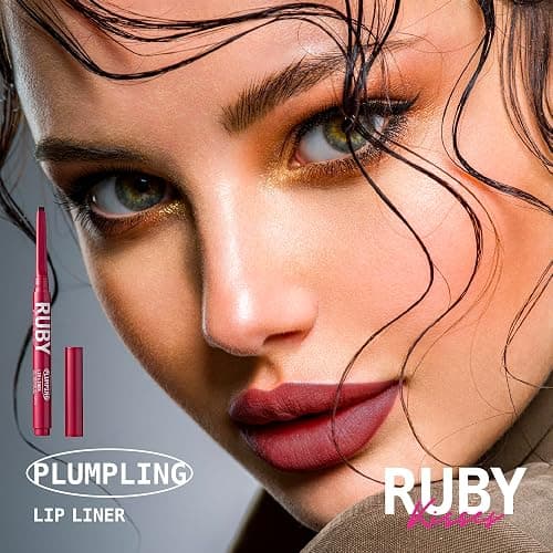 Ruby Kisses Plumping Effect Lip Liner, Semi Matte, Smudge Proof, High Pigment, Medium to Full Coverage Makeup, Precise Tip, Bold Color Lip Plumper thumbnail 5