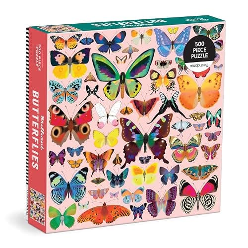 Mudpuppy Brilliant Butterflies – 500 Piece Family Jigsaw Puzzle with Colorful and Fun Illustrations of Beautiful Butterflies for Children Ages 8 and Up - Image 1