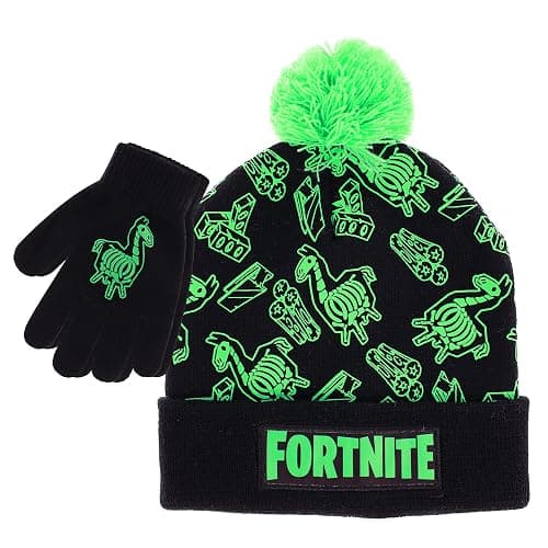 Fortnite Boys Winter Beanie Hat and Snow Gloves for Boys 2 Piece Set - Image 1