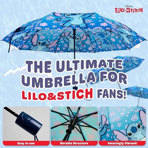 Disney Automatic Umbrella for Kids Teens Adults, Folding Telescopic Umbrella Lightweight Travel School Work, Gifts for Kids thumbnail 3
