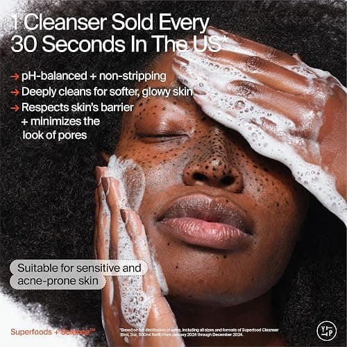 Youth To The People Superfood Facial Cleanser - Kale + Green Tea Daily Face Wash, Gentle Makeup Remover, with Soothing Antioxidants for Glowing Skin, pH Balance, Clean Pores, Sulfate-free, Refillable thumbnail 2
