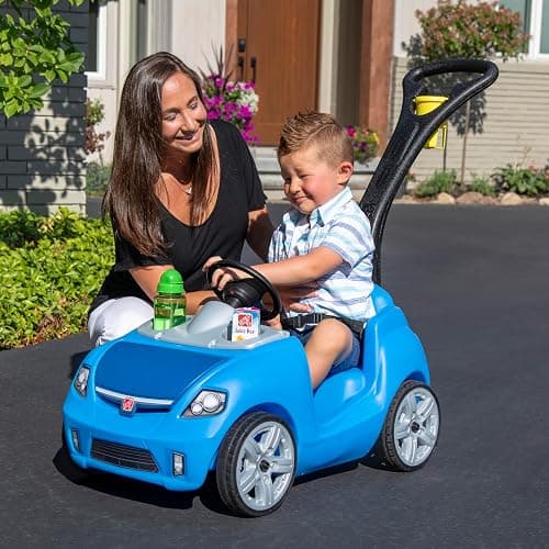 Step2 Whisper Ride II Buggy Kids Push Car, Ride On Toy, Stroller Substitute, Includes Seat Belt & Horn, Made of Durable Plastic, Max Weight 50 lbs., For Toddlers 1.5-4 Years Old, Blue thumbnail 2