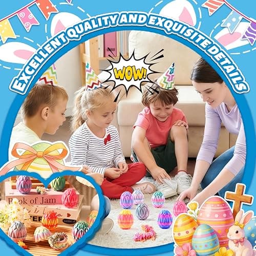 Cybermaker 12pcs 3D Printed Animals Figures Toys, Prefilled Eggs with Rainbow Dragons Inside for Party Favors, Classroom Prizes, Goodie Bag Fillers, Collectible Gifts for Kids thumbnail 6