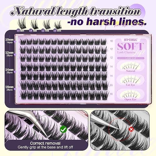 Wispy Lash Clusters Natural Look Manga Eyelash Clusters 10-16MM Spiky Cluster Eyelash Extensions D Curl Fluffy Lash Extensions Individual Cluster Lashes Wispy Pestañas Postizas thumbnail 7