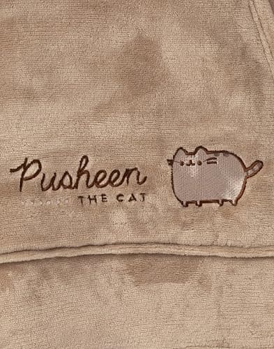Pusheen Womens Wearable Hooded Blanket | Ladies Embroidered Cat Fleece Hoodie in Brown | Cozy Pullover Loungewear thumbnail 5