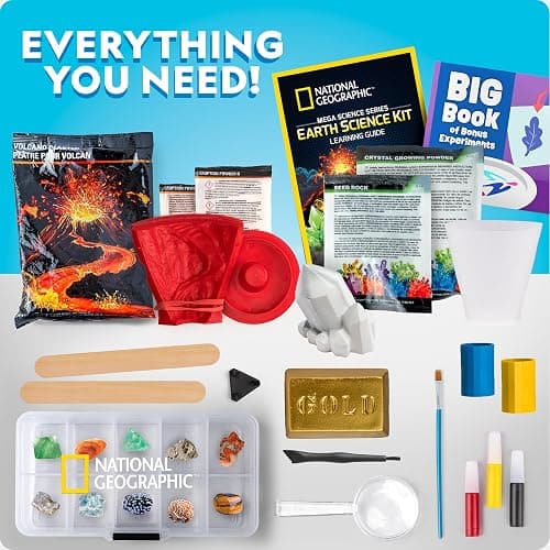 National Geographic Earth Science Kit – 100+ Science Experiments & Activities for Kids, Crystal Growing, Volcano Science Kit, Rock Collection, STEM Project Toy for Boys & Girls (Amazon Exclusive) thumbnail 5