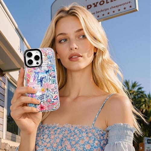 ChiCaseVer for iPhone 15 Case, Coastal Collage Pattern with Romantic Quote, Cute Soft Slim TPU Compatible with MagSafe, Military-Grade Drop Protection & Camera Protection for Women Girls thumbnail 3