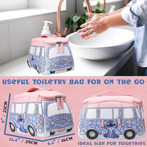Get Trend Disney Stitch Toiletry Bag, Travel Essentials, Girls Makeup Bag Cruise Essentials, Travel Accessories, Gifts for Women, Teens (Blue Stitch) thumbnail 6