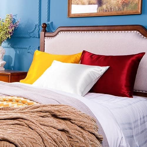 NTBAY Satin Envelope Closure Pillowcases, 2 Pack, 50x90 cm, White | Silk Satin Pillow Cases for Hair and Skin, Envelope Closure, Beauty Sleep, High Shine, Machine Washable thumbnail 2