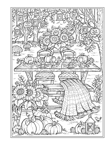 Creative Haven Autumn Harvest Coloring Book (Adult Coloring Books: Seasons) thumbnail 13