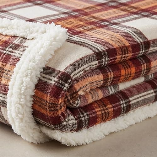 Eddie Bauer - Sherpa Throw Blanket for Couch 50x60 – Ultra Soft Reversible Fleece & Plush Sherpa Blanket, Warm Cozy Plaid Throw Blanket for Sofa, Bed, Living Room, Cabin Decor thumbnail 2