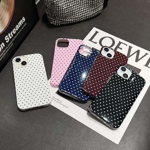 Jmltech for iPhone 13 Case Polka Dot Phone Cases Aesthetic Design Trendy Simple Case Slim Shockproof Protective Cover Navy Blue thumbnail 6