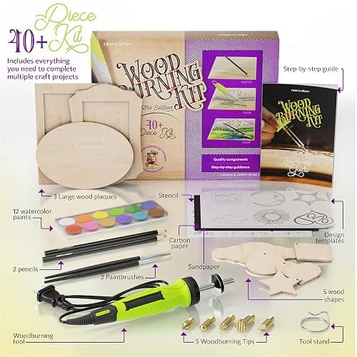 Craft Culture Beginners Wood Burning Kit for Kids, Teenage Boys & Girls - Christmas Gifts for Boy & Girl - Craft Projects Birthday Gift Idea for Children Teen Woodburning DIY Hobby Kits Art Activities thumbnail 2