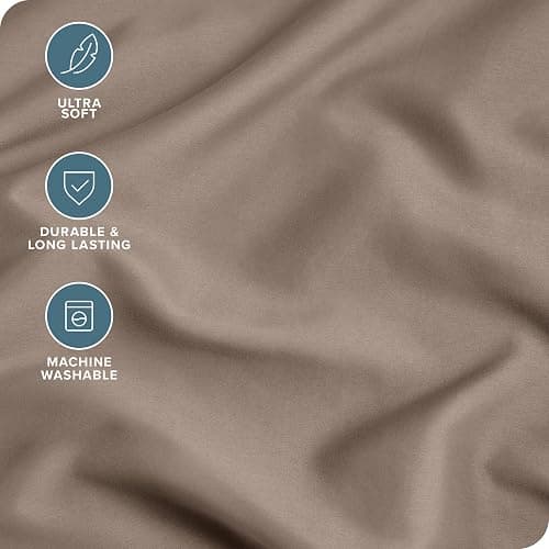 Bare Home Microfiber Pillow Cases - Standard/Queen Size Set of 2 - Cooling Pillowcases - Double Brushed - Taupe Pillowcases 2 Pack - Easy Care (Standard Pillowcase Set of 2, Taupe) thumbnail 4