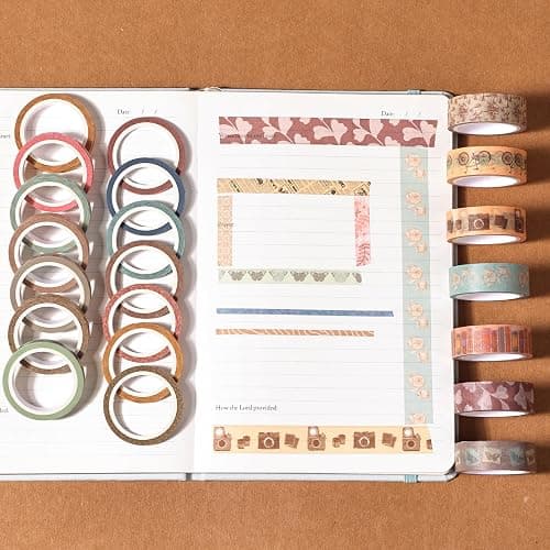 Mr. Pen- Washi Tape Set, 21 Rolls, Assorted Sizes, Vintage Charm Design, Washi Tape for Journaling thumbnail 9