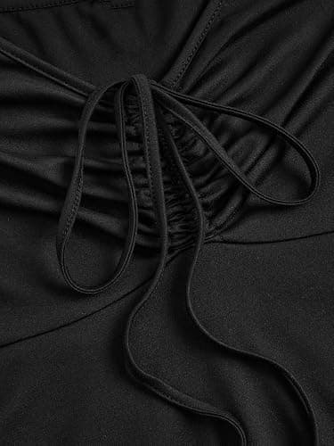 SHENHE Women's Plus Size Cold Shoulder Dress Bell Sleeve Drawstring Asymmetrical Flowy Gothic Fairy Dresses thumbnail 4