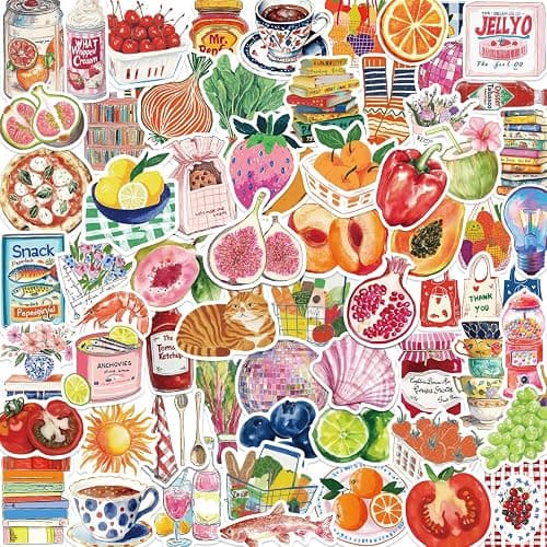 100 PCS Vintage Aesthetic Stickers Cute Coquette Stickers Food Sticker Journaling Scrapbooking Sticker Pack for Adult - Image 1