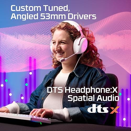HyperX Cloud III – Wired Gaming Headset, PC, PS5, Xbox Series X|S, Angled 53mm Drivers, DTS, Memory Foam, Durable Frame, Ultra-Clear 10mm Mic, USB-C, USB-A, 3.5mm – Pink thumbnail 10